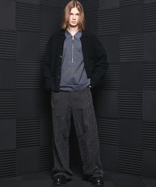 MAISON SPECIAL(メゾンスペシャル)の「《UNISEX》スーパー140エクストラファインメリノウールプライムオーバー襟付きカーディガン/Super140 Extra Fine Merino Wool Prime-Over Collared Cardigan【MAISON SPECIAL/メゾンスペシャル】(カーディガン/ボレロ・メンズ・チャコールグレー/レッド/ブラック・0/1/2)」の5枚目の写真