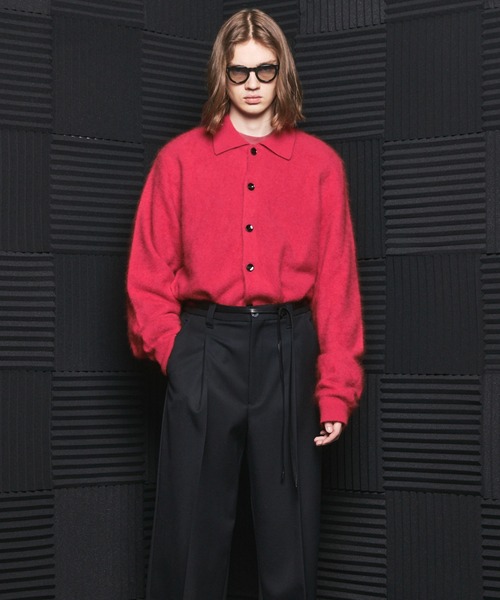 MAISON SPECIAL(メゾンスペシャル)の「《UNISEX》スーパー140エクストラファインメリノウールプライムオーバー襟付きカーディガン/Super140 Extra Fine Merino Wool Prime-Over Collared Cardigan【MAISON SPECIAL/メゾンスペシャル】(カーディガン/ボレロ・メンズ・チャコールグレー/レッド/ブラック・0/1/2)」の9枚目の写真
