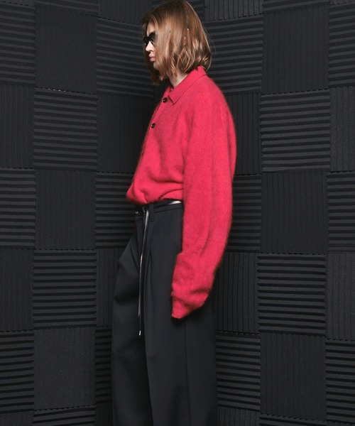 MAISON SPECIAL(メゾンスペシャル)の「《UNISEX》スーパー140エクストラファインメリノウールプライムオーバー襟付きカーディガン/Super140 Extra Fine Merino Wool Prime-Over Collared Cardigan【MAISON SPECIAL/メゾンスペシャル】(カーディガン/ボレロ・メンズ・チャコールグレー/レッド/ブラック・0/1/2)」の10枚目の写真