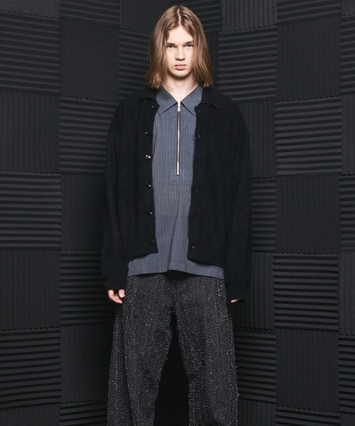 MAISON SPECIAL(メゾンスペシャル)の「《UNISEX》スーパー140エクストラファインメリノウールプライムオーバー襟付きカーディガン/Super140 Extra Fine Merino Wool Prime-Over Collared Cardigan【MAISON SPECIAL/メゾンスペシャル】(カーディガン/ボレロ・メンズ・チャコールグレー/レッド/ブラック・0/1/2)」の12枚目の写真