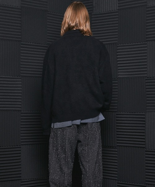 MAISON SPECIAL(メゾンスペシャル)の「《UNISEX》スーパー140エクストラファインメリノウールプライムオーバー襟付きカーディガン/Super140 Extra Fine Merino Wool Prime-Over Collared Cardigan【MAISON SPECIAL/メゾンスペシャル】(カーディガン/ボレロ・メンズ・チャコールグレー/レッド/ブラック・0/1/2)」の14枚目の写真