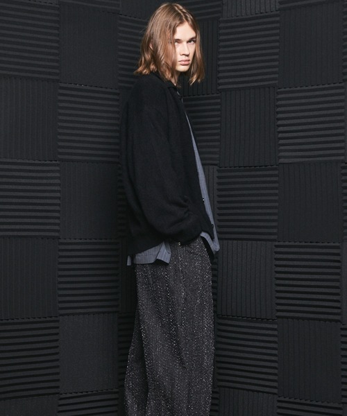MAISON SPECIAL(メゾンスペシャル)の「《UNISEX》スーパー140エクストラファインメリノウールプライムオーバー襟付きカーディガン/Super140 Extra Fine Merino Wool Prime-Over Collared Cardigan【MAISON SPECIAL/メゾンスペシャル】(カーディガン/ボレロ・メンズ・チャコールグレー/レッド/ブラック・0/1/2)」の13枚目の写真