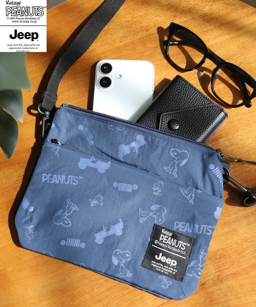 PEANUTS(ピーナッツ)の「PEANUTS×JEEP サコッシュ(ショルダーバッグ・メンズ・ネイビー/ベージュ・FREE)」の2枚目の写真