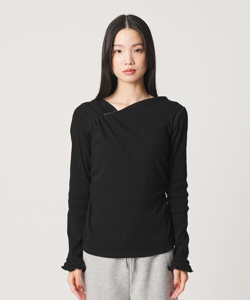 BEAUTY&YOUTH UNITED ARROWS(ビューティーアンドユースユナイテッドアローズ)の「コットン リブ ボタン ギャザー プルオーバー(Tシャツ/カットソー・レディース・オフホワイト/ブラック/レッド・FREE)」の10枚目の写真