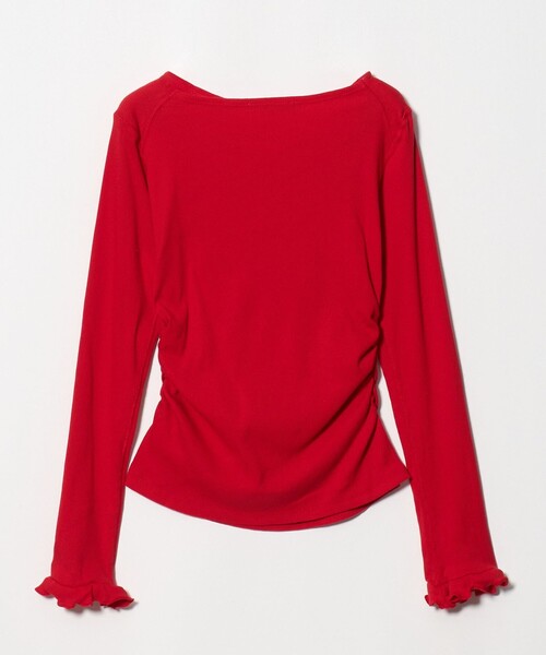 BEAUTY&YOUTH UNITED ARROWS(ビューティーアンドユースユナイテッドアローズ)の「コットン リブ ボタン ギャザー プルオーバー(Tシャツ/カットソー・レディース・オフホワイト/ブラック/レッド・FREE)」の13枚目の写真