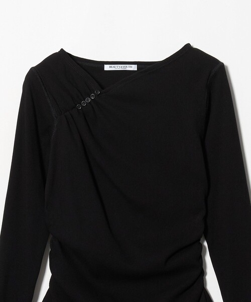 BEAUTY&YOUTH UNITED ARROWS(ビューティーアンドユースユナイテッドアローズ)の「コットン リブ ボタン ギャザー プルオーバー(Tシャツ/カットソー・レディース・オフホワイト/ブラック/レッド・FREE)」の22枚目の写真