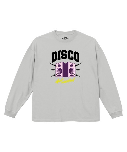 NOBOUND(ノーバウンド)の「NOBOUND(ノーバウンド) 長袖Tシャツ メンズ レディース ユニセックス DISCOロゴ イラスト プリント ビッグシルエット Tシャツ 長袖 トップス カットソー ストリート カジュアル(Tシャツ/カットソー・メンズ・ブラック/ホワイト/ライトアッシュグレー/グレイッシュブルー・XL/L/M)」の4枚目の写真