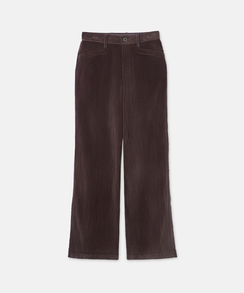 SEAGREEN(シーグリーン)の「SEAGREEN(シーグリーン) WIDE WALE CORDUROY STRAIGHT PANTS ワイドウェールコーデュロイストレートパンツ(その他パンツ・レディース・ブラウン/ライトグレー・1/2)」の2枚目の写真