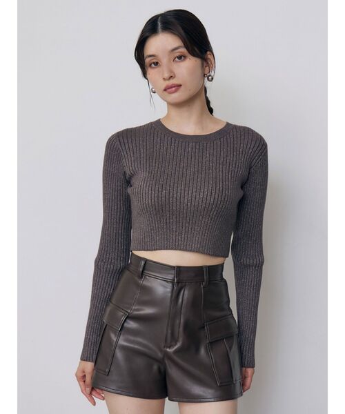 MURUA(ムルーア)の「カーゴポケットフェイクレザーショートパンツ 冬服(その他パンツ・レディース・アイボリー/ブラック/ブラウン・2/1)」の16枚目の写真