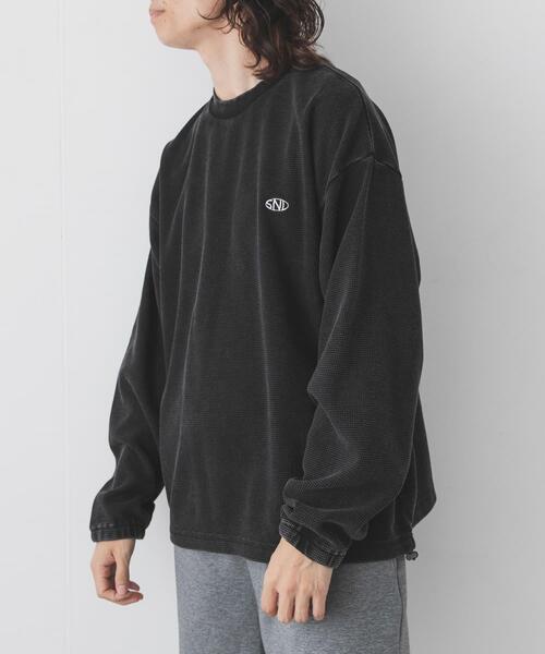 URBAN RESEARCH Sonny Label（アーバンリサーチサニーレーベル）の「ヴィンテージライクワッフルロングTシャツ（Tシャツ/カットソー・メンズ・ブラック/ネイビー・MEDIUM/LARGE）」の15枚目の写真