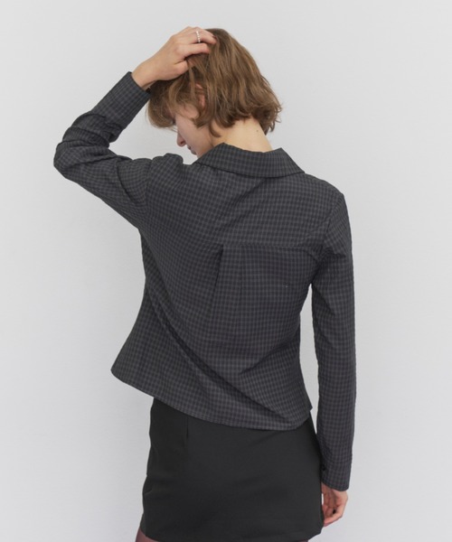 Rohwel(ローウェル)の「Gathered Check Shirt / ギャザーチェックシャツ(シャツ/ブラウス・レディース・ホワイト/ブラック/ベージュ・FREE)」の10枚目の写真