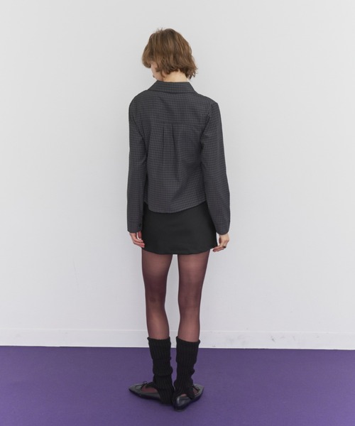 Rohwel(ローウェル)の「Gathered Check Shirt / ギャザーチェックシャツ(シャツ/ブラウス・レディース・ホワイト/ブラック/ベージュ・FREE)」の14枚目の写真
