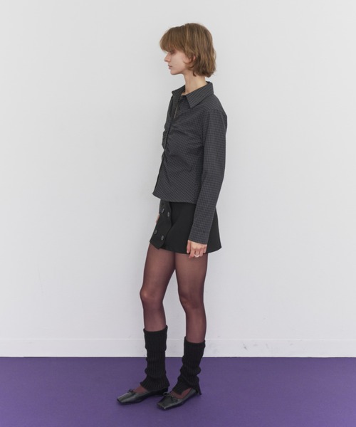 Rohwel(ローウェル)の「Gathered Check Shirt / ギャザーチェックシャツ(シャツ/ブラウス・レディース・ホワイト/ブラック/ベージュ・FREE)」の13枚目の写真