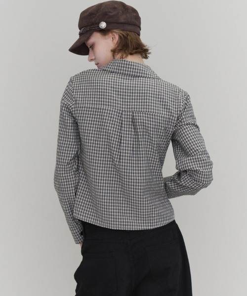 Rohwel(ローウェル)の「Gathered Check Shirt / ギャザーチェックシャツ(シャツ/ブラウス・レディース・ホワイト/ブラック/ベージュ・FREE)」の19枚目の写真