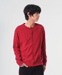 ROUND NECK KNIT CARDIGAN (RED)