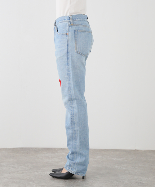 EDIT. FOR LULU(エディットフォールル)の「【Kiwanda Kiwanda/ キワンダキワンダ】 LoveEmbroideryDenim Red(デニムパンツ・レディース・ブルー系その他・30cm)」の3枚目の写真