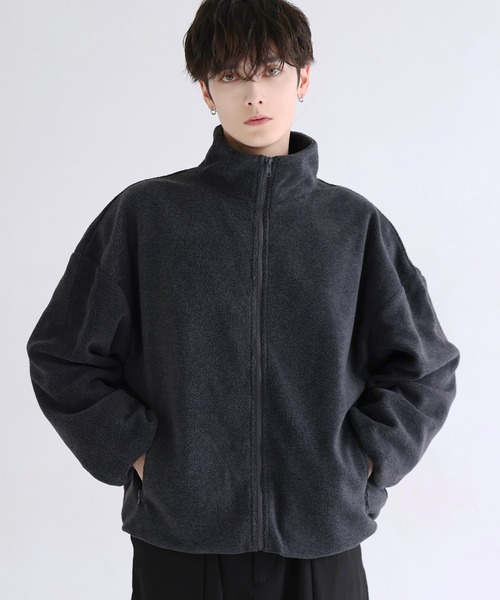 LILL（リル）の「スタンドネックダブルジップドローコードフリースジャケット（その他アウター・メンズ・ブラック/ヘザーチャコール・M/XL/L/S）」の16枚目の写真