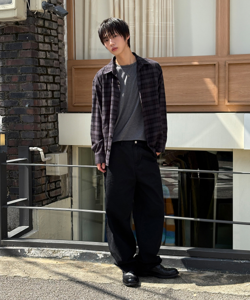 SIGNATURE（シグネチャ）の「ヴィンテージレギュラーチェックシャツ[チャコール]（シャツ/ブラウス・レディース・その他・MEDIUM/LARGE）」の6枚目の写真