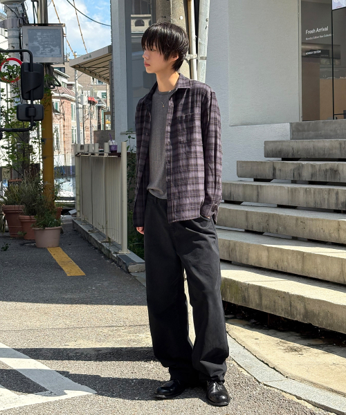 SIGNATURE（シグネチャ）の「ヴィンテージレギュラーチェックシャツ[チャコール]（シャツ/ブラウス・レディース・その他・MEDIUM/LARGE）」の7枚目の写真