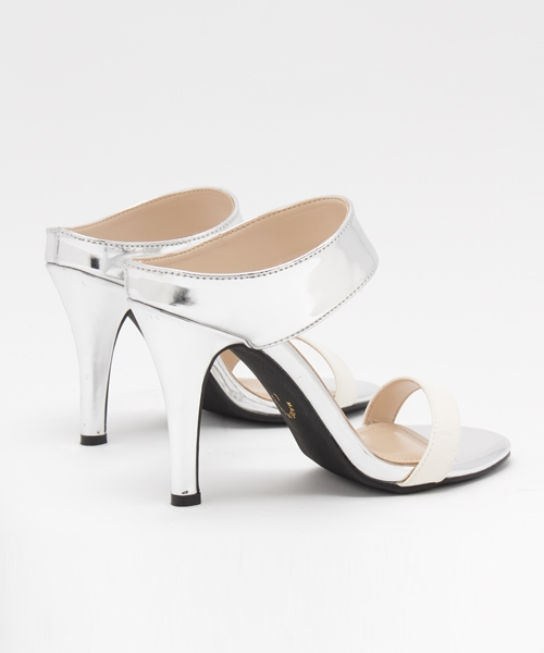 Re:EDIT（リエディ）の「ダブルベルトミュール（サンダル・レディース・ホワイト/ブルー系その他/ブラック/ピンク/ホワイト系その他/ホワイト×シルバー/ブラック×ブラック/マルチ/ホワイト×ブラック/ホワイト×ホワイト/シルバー・X-LARGE/MEDIUM/SMALL/LARGE）」の14枚目の写真