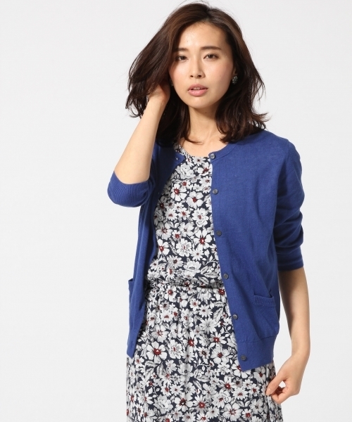 GLOBAL WORK（グローバルワーク）の「【UV加工】12ゲージコットンリネンクルーカーディガン7分袖/709464（カーディガン/ボレロ・レディース・グレー/ブルー/イエロー/ネイビー/オレンジ/カーキ/ブラック/ブラウン/ブルー系その他/ワインレッド・LARGE/SMALL/MEDIUM）」の6枚目の写真