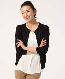 GLOBAL WORK | 【UV加工】12ゲージコットンリネンクルーカーディガン7分袖/709464(カーディガン/ボレロ)