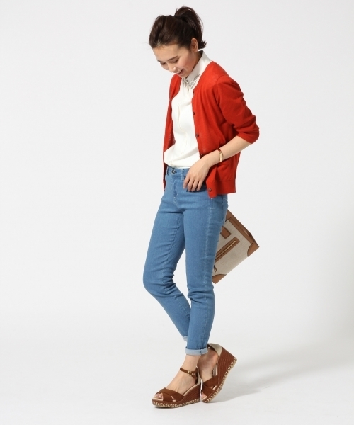 GLOBAL WORK（グローバルワーク）の「【UV加工】12ゲージコットンリネンクルーカーディガン7分袖/709464（カーディガン/ボレロ・レディース・グレー/ブルー/イエロー/ネイビー/オレンジ/カーキ/ブラック/ブラウン/ブルー系その他/ワインレッド・LARGE/SMALL/MEDIUM）」の12枚目の写真