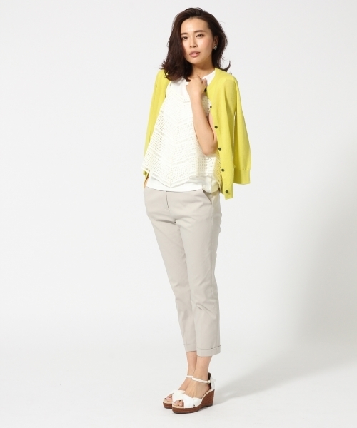 GLOBAL WORK（グローバルワーク）の「【UV加工】12ゲージコットンリネンクルーカーディガン7分袖/709464（カーディガン/ボレロ・レディース・グレー/ブルー/イエロー/ネイビー/オレンジ/カーキ/ブラック/ブラウン/ブルー系その他/ワインレッド・LARGE/SMALL/MEDIUM）」の16枚目の写真