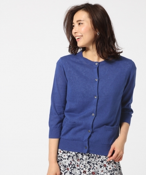 GLOBAL WORK（グローバルワーク）の「【UV加工】12ゲージコットンリネンクルーカーディガン7分袖/709464（カーディガン/ボレロ・レディース・グレー/ブルー/イエロー/ネイビー/オレンジ/カーキ/ブラック/ブラウン/ブルー系その他/ワインレッド・LARGE/SMALL/MEDIUM）」の17枚目の写真