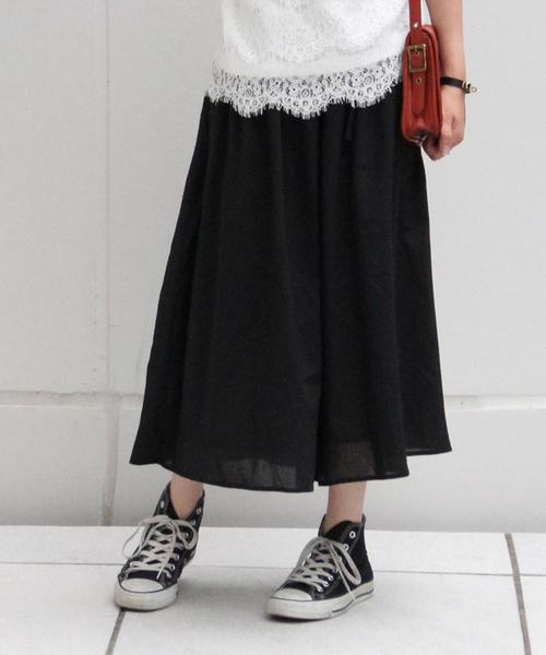 coen（コーエン）の「コットンローンソリッドスカ―チョ（その他パンツ・レディース・ブラック/オリーブ・MEDIUM/LARGE）」の3枚目の写真