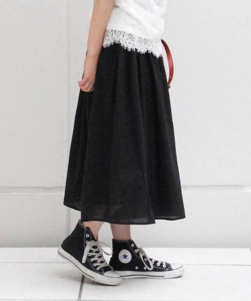 coen（コーエン）の「コットンローンソリッドスカ―チョ（その他パンツ・レディース・ブラック/オリーブ・MEDIUM/LARGE）」の4枚目の写真