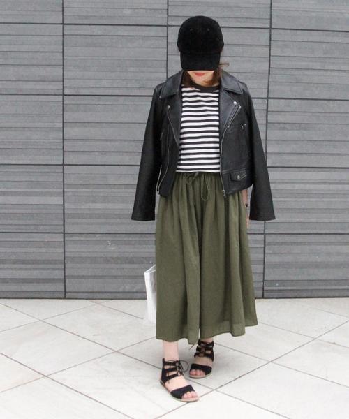 coen（コーエン）の「コットンローンソリッドスカ―チョ（その他パンツ・レディース・ブラック/オリーブ・MEDIUM/LARGE）」の14枚目の写真