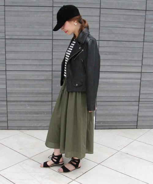 coen（コーエン）の「コットンローンソリッドスカ―チョ（その他パンツ・レディース・ブラック/オリーブ・MEDIUM/LARGE）」の9枚目の写真