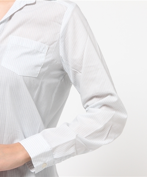 L&HARMONY（エルアンドハーモニー）の「[L&HARMONY / エルアンドハーモニー] ロングスキッパーシャツ（シャツ/ブラウス・レディース・サックスブルー・ONE SIZE）」の2枚目の写真