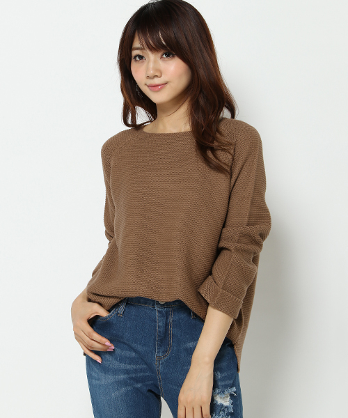 ikka(イッカ)の「5Gガータープルオーバー(ニット/セーター・レディース・ネイビー/ブラウン/チャコールグレー/ホワイト・FREE)」の6枚目の写真