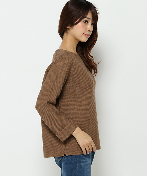 ikka(イッカ)の「5Gガータープルオーバー(ニット/セーター・レディース・ネイビー/ブラウン/チャコールグレー/ホワイト・FREE)」の7枚目の写真