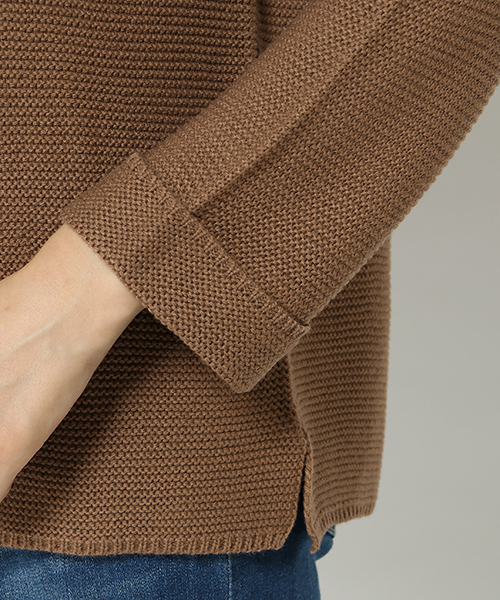 ikka(イッカ)の「5Gガータープルオーバー(ニット/セーター・レディース・ネイビー/ブラウン/チャコールグレー/ホワイト・FREE)」の10枚目の写真