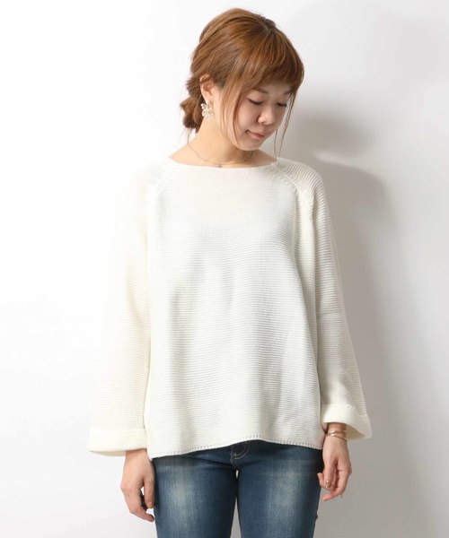 ikka(イッカ)の「5Gガータープルオーバー(ニット/セーター・レディース・ネイビー/ブラウン/チャコールグレー/ホワイト・FREE)」の11枚目の写真