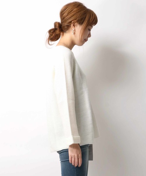 ikka(イッカ)の「5Gガータープルオーバー(ニット/セーター・レディース・ネイビー/ブラウン/チャコールグレー/ホワイト・FREE)」の12枚目の写真