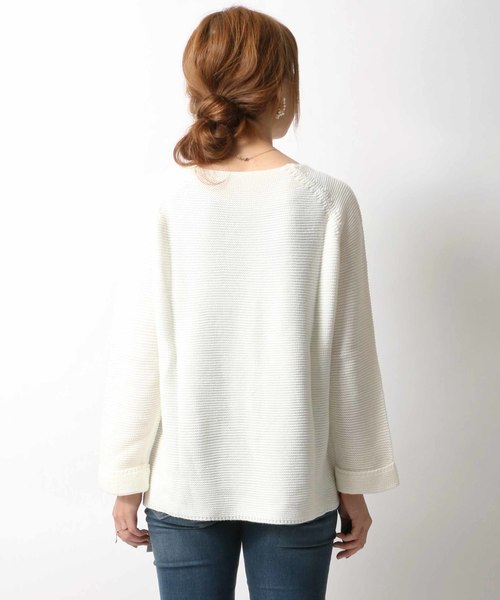 ikka(イッカ)の「5Gガータープルオーバー(ニット/セーター・レディース・ネイビー/ブラウン/チャコールグレー/ホワイト・FREE)」の13枚目の写真