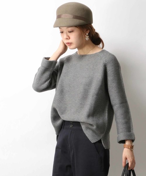 ikka(イッカ)の「5Gガータープルオーバー(ニット/セーター・レディース・ネイビー/ブラウン/チャコールグレー/ホワイト・FREE)」の22枚目の写真