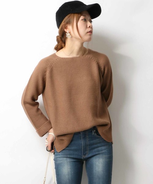 ikka(イッカ)の「5Gガータープルオーバー(ニット/セーター・レディース・ネイビー/ブラウン/チャコールグレー/ホワイト・FREE)」の15枚目の写真