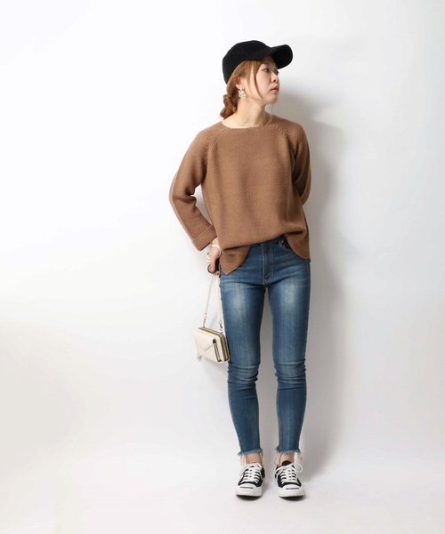 ikka(イッカ)の「5Gガータープルオーバー(ニット/セーター・レディース・ネイビー/ブラウン/チャコールグレー/ホワイト・FREE)」の18枚目の写真