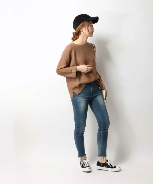 ikka(イッカ)の「5Gガータープルオーバー(ニット/セーター・レディース・ネイビー/ブラウン/チャコールグレー/ホワイト・FREE)」の19枚目の写真