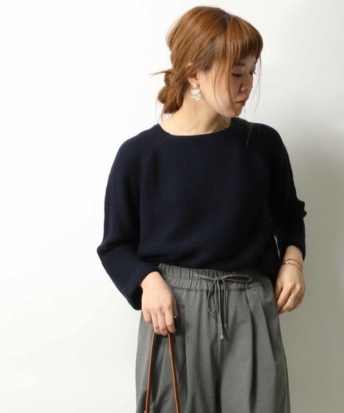 ikka(イッカ)の「5Gガータープルオーバー(ニット/セーター・レディース・ネイビー/ブラウン/チャコールグレー/ホワイト・FREE)」の20枚目の写真