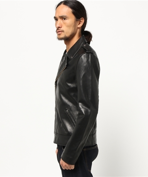 FREDY&GLOSTER(フレディアンドグロスター)の「ラムレザーベジタブルタンニンWライダースジャケット(ライダースジャケット・メンズ・ブラック・L/M)」の5枚目の写真