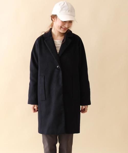 coen（コーエン）の「コクーンチェスターコート（チェスターコート・レディース・ベージュ/ネイビー・LARGE/MEDIUM）」の4枚目の写真