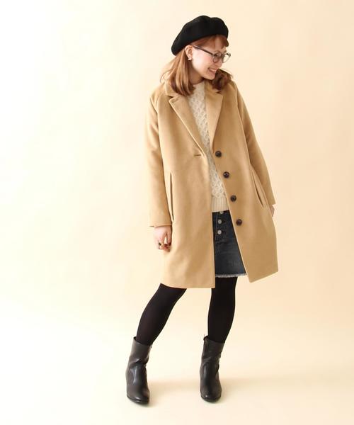 coen（コーエン）の「コクーンチェスターコート（チェスターコート・レディース・ベージュ/ネイビー・LARGE/MEDIUM）」の14枚目の写真