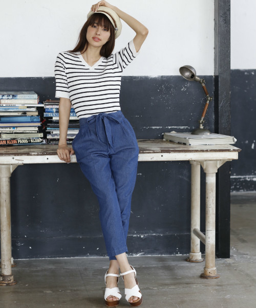 INGNI（イング）の「『MORE6月号掲載商品』12Gリブ5分袖ニット/レディーストップス-2017SS-（ニット/セーター・レディース・ブラック/ピンク系その他/その他/ラベンダー/マスタード/ブラウン/レッド/オフホワイト・MEDIUM）」の15枚目の写真