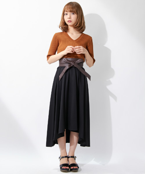 INGNI（イング）の「『MORE6月号掲載商品』12Gリブ5分袖ニット/レディーストップス-2017SS-（ニット/セーター・レディース・ブラック/ピンク系その他/その他/ラベンダー/マスタード/ブラウン/レッド/オフホワイト・MEDIUM）」の17枚目の写真